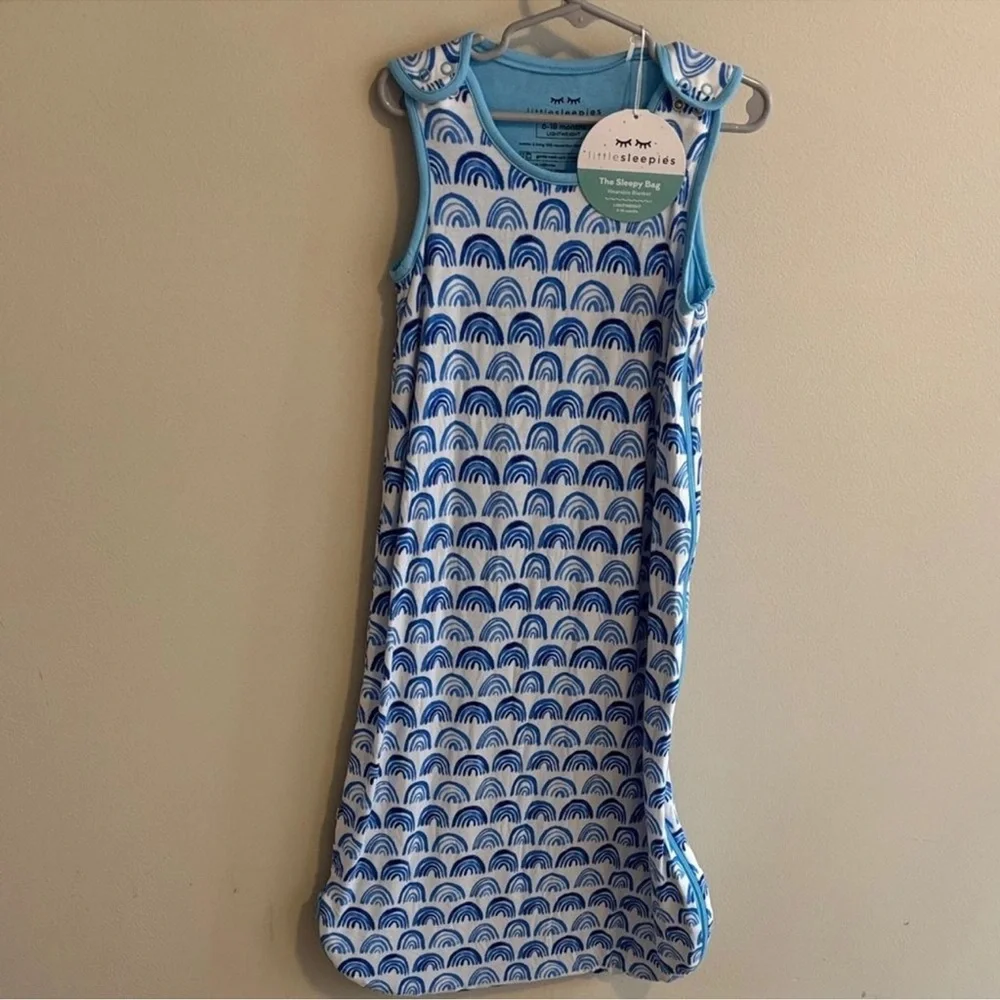 Little Sleepies Blue Rainbow Wearable Blanket Bamboo Sleepy Bag Sleep Sack 6-18 - Picture 5 of 13